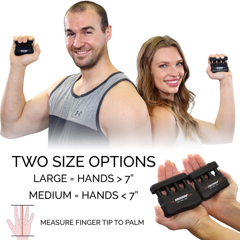 StressGrip - Stress Relief for Adults (Large) - A Stress & Anxiety Relief Device - Comfortable Hand Exerciser - Stress Reliever & Hand Gripper - Black - Image 4